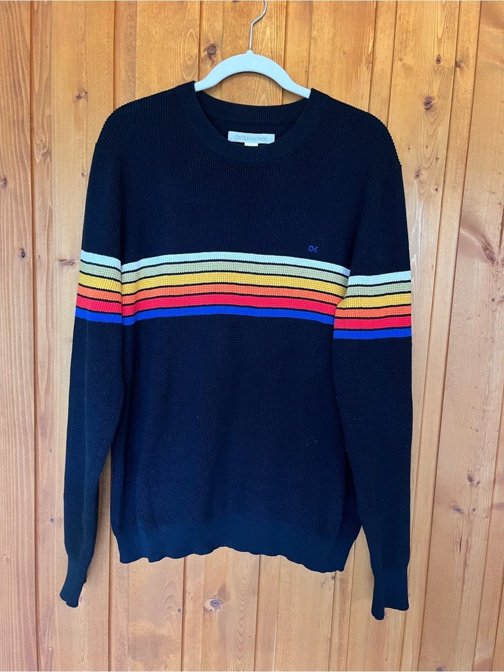 Outerknown Black OK Rainbow Nostalgic Sweater